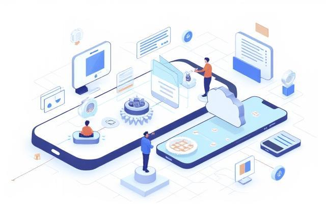 Illustration of mobile development process.